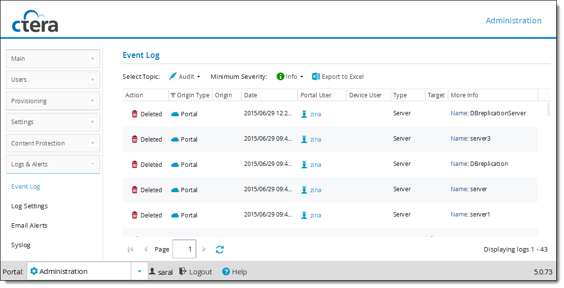 Viewing Logs