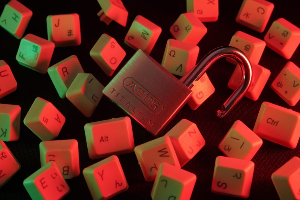 computer keys and lock
