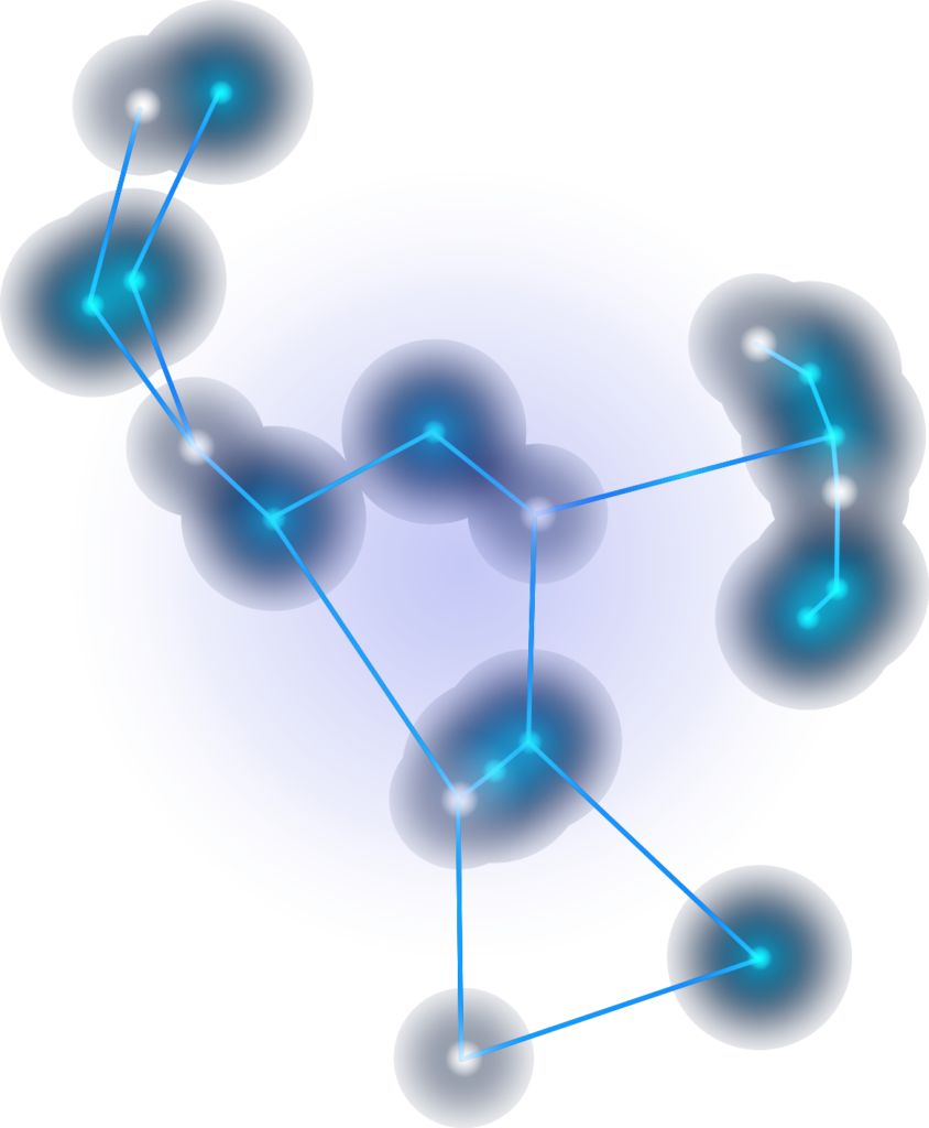 Orion star field indicating universal cloud power
